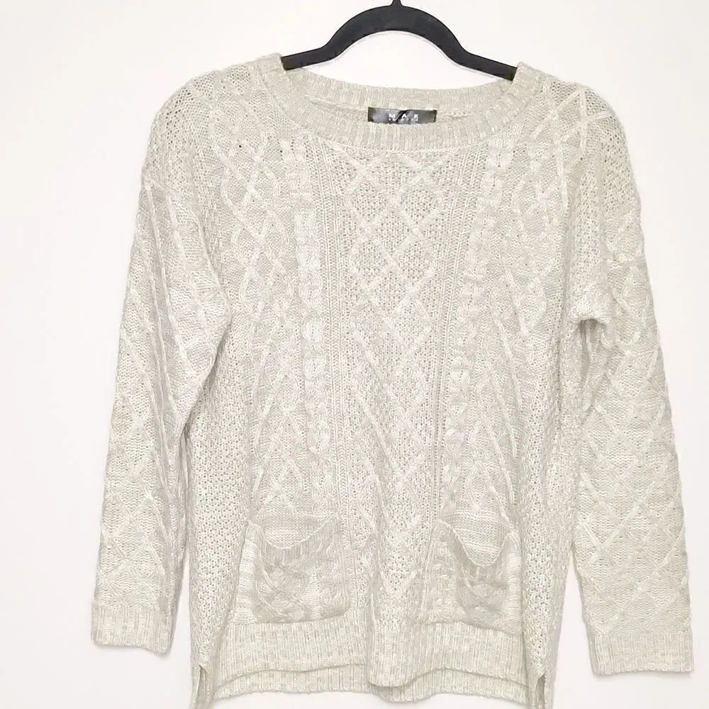 MAK Gray Cable Knit Sweater